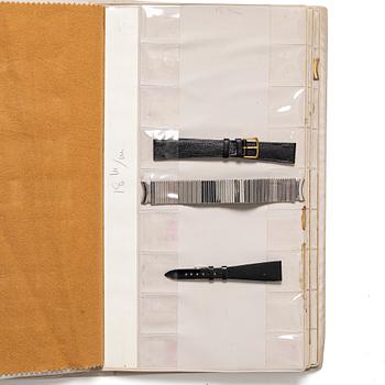 Lot of watch straps, metal links and an Omega watch box "No Reserve".