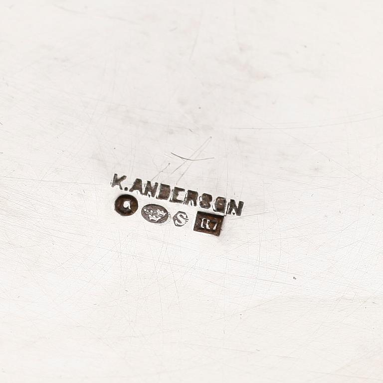 KAFFESERVIS, 3 delar, silver, K Andersson, Stockholm 1919. Vikt ca 1017 gram.