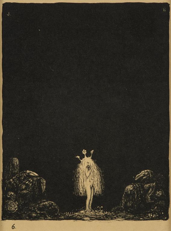 John Bauer, "Troll", de kompletta 10 osignerade litografierna ur sviten.