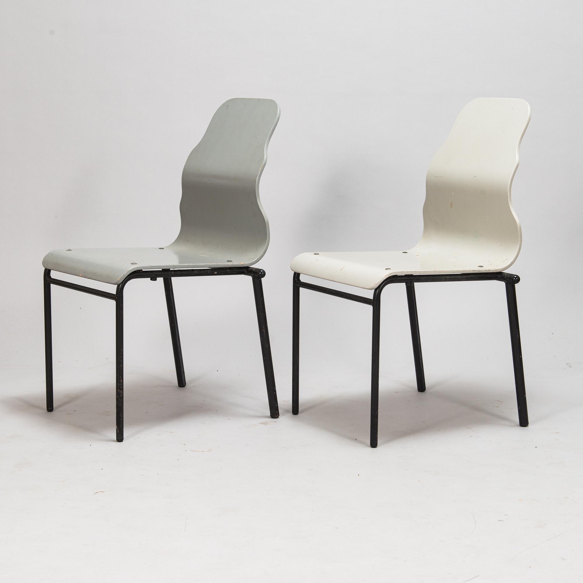 Yrjö Kukkapuro, tuoleja, 6 kpl, "University chair", Avarte oy. Malli muotoiltu v. 1983.
