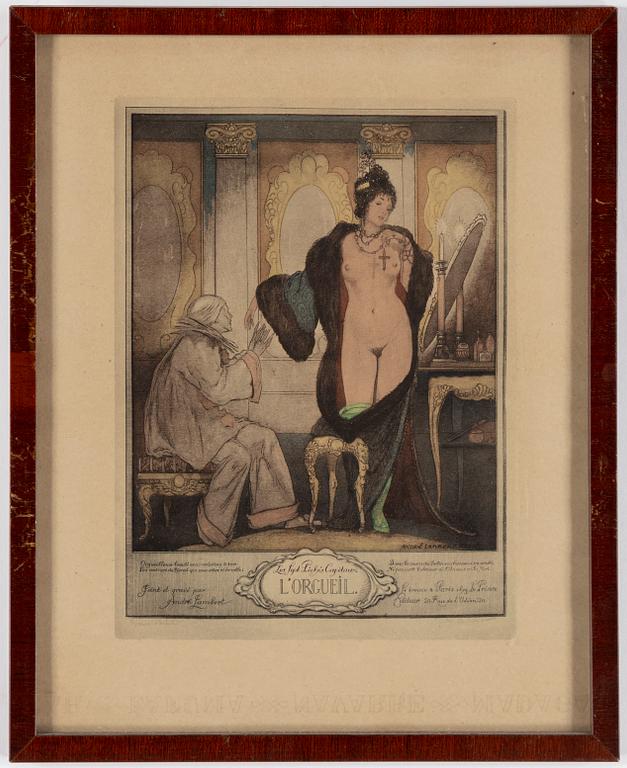 ANDRÉ LAMBERT, färgetsningar, 8 st.