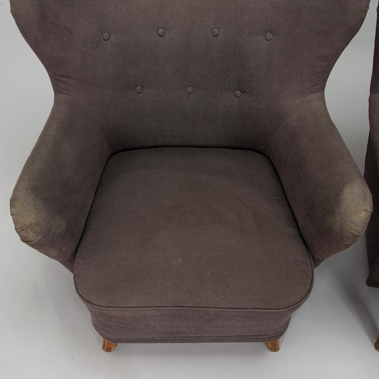 Ilmari Lappalainen, a pair of 1950's 'Laila' armchairs for Asko, Finland.
