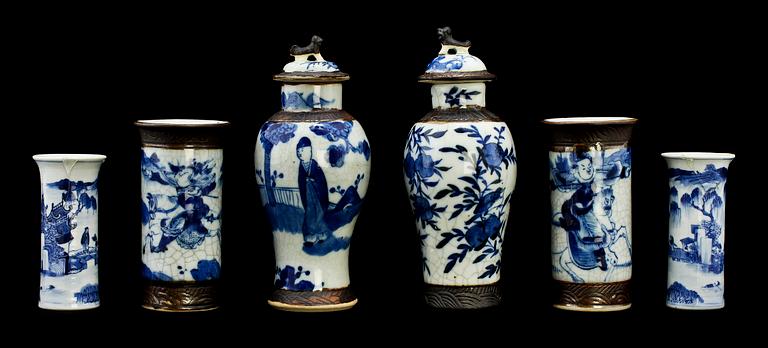 PARTI PORSLIN, 6 delar, Kina, 1800-tal.