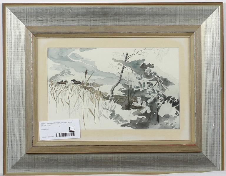 LENNART FRISK, akvarell, sign o dat 1973.
