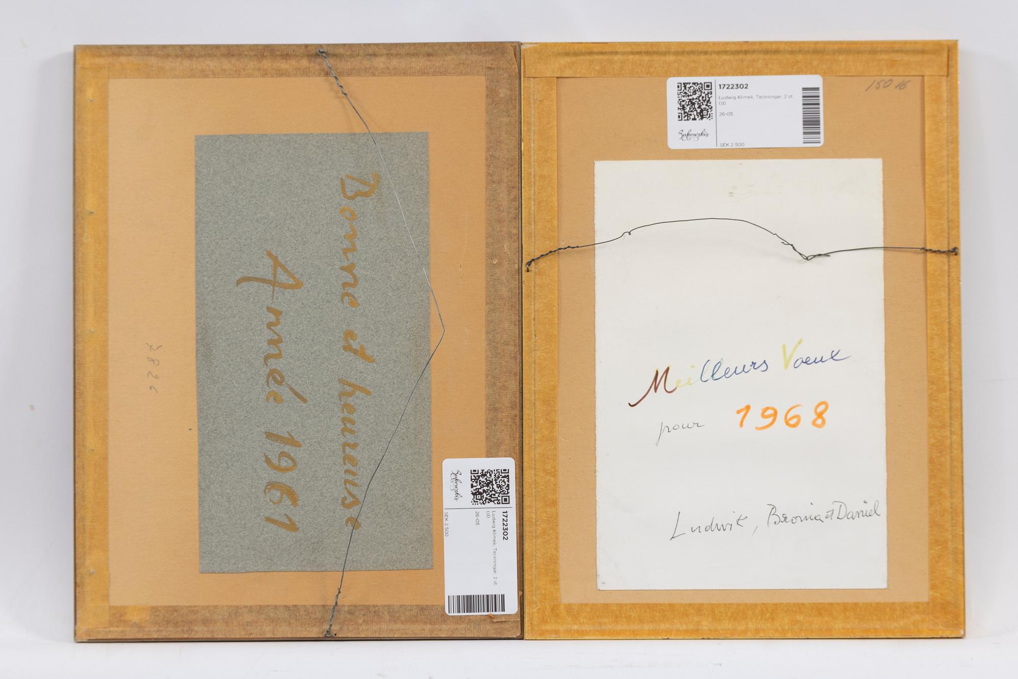 Ludwig Klimek, Drawings, 2 pcs.