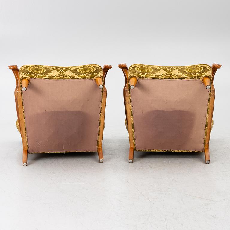 Armchairs, a pair, Swedish Modern, 1940s.
