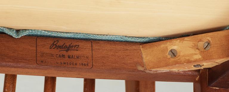 MATSALSSTOLAR / STOLAR, 12 st, "Herrgården", Carl Malmsten, Bodafors, mestadels 1960-tal.