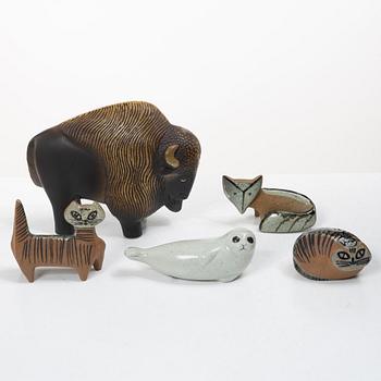 Lisa Larson, Figurines, 5 pcs, stoneware, Gustavsberg.