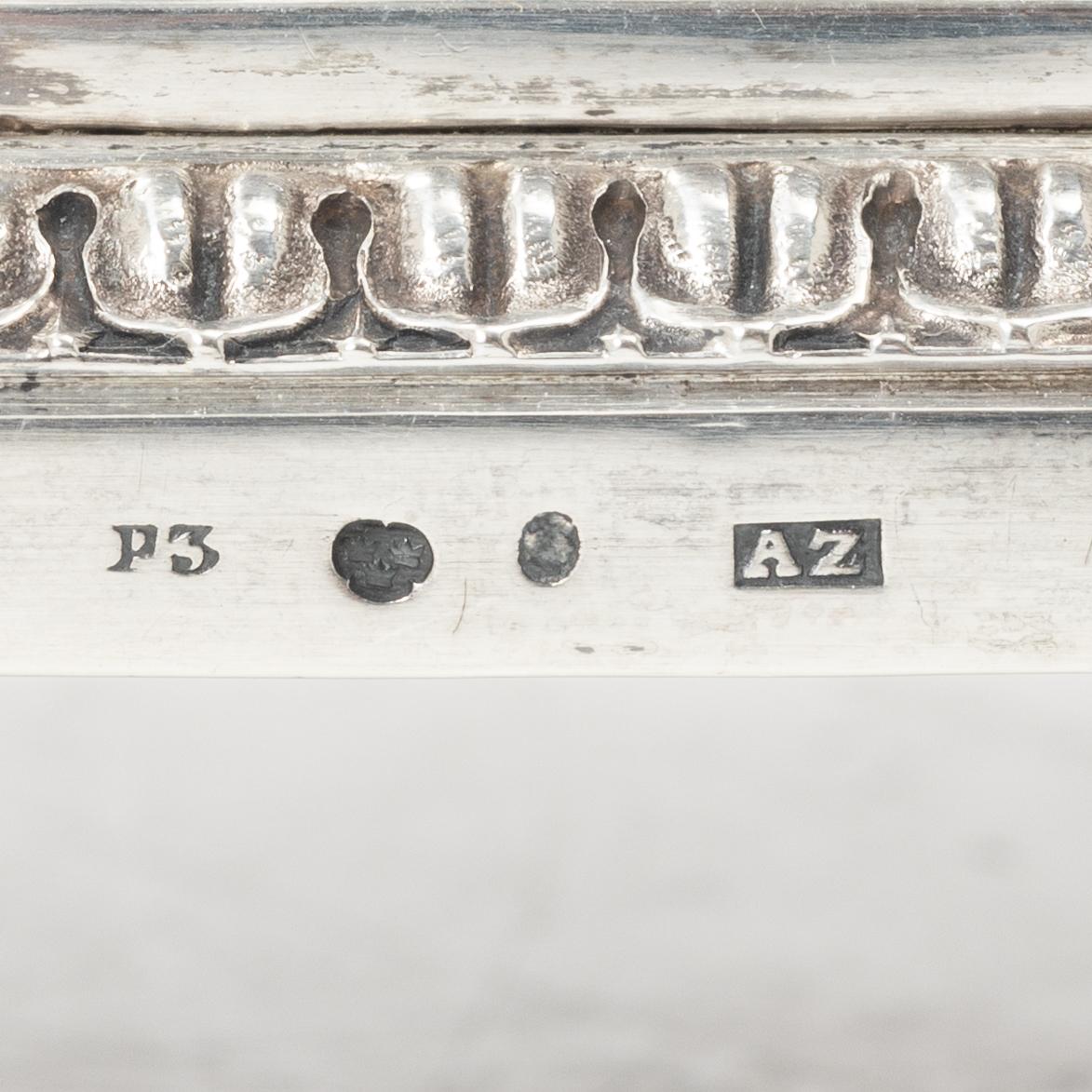 Adolf Zethelius, likörset, silver och glas, Stockholm 1821.