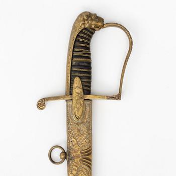 Saber, Swedish, for officer, early 19th century.