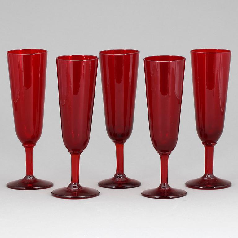 CHAMPAGNEGLAS, 5 st, glas, design Monica Bratt, Reijmyre.