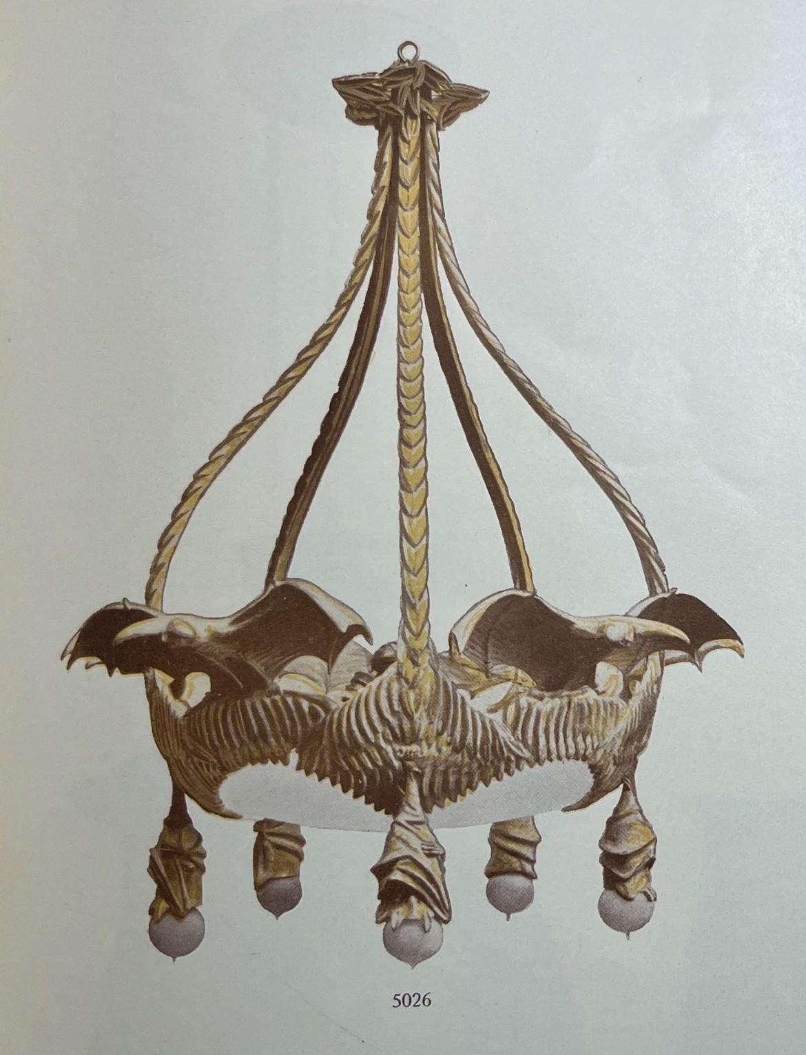 Arvid Böhlmarks Lampfabrik, monumental takkrona, modell "5026", Stockholm, Jugend, 1910-tal.