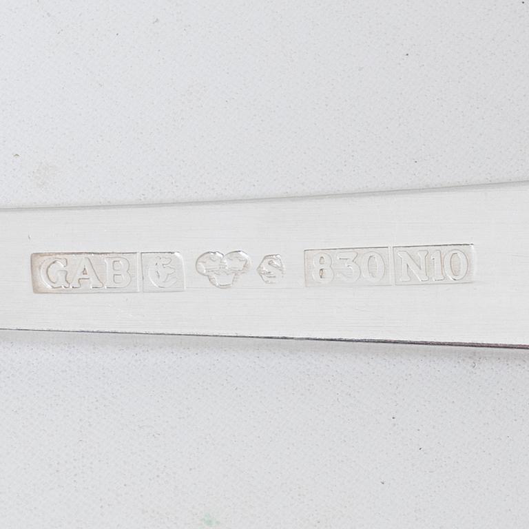 Bestickservis, 52 delar, silver, "Rosenholm", mestadels GAB, 1900-talets andra hälft.