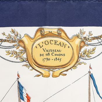 Hermès, a silk scarf, "L'Ocean Vaisseu de 118 Canons 1790-1845".