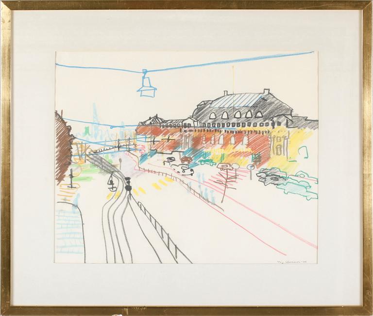 STIG CLAESSON (SLAS), färgkrita, signerad och daterad -66.