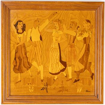 Birger Ekman, an inlay wall plaque, Mjöjby Intaria, 1939.