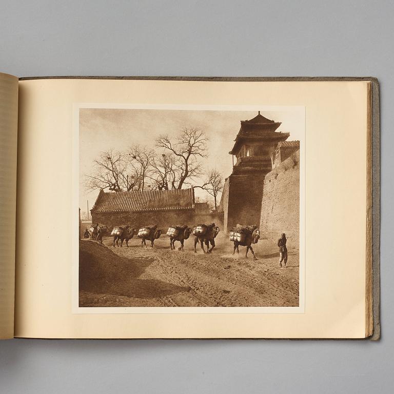 Two volumes of photo albums by Donald Mennie, 'Pictures of Peking', 1920.