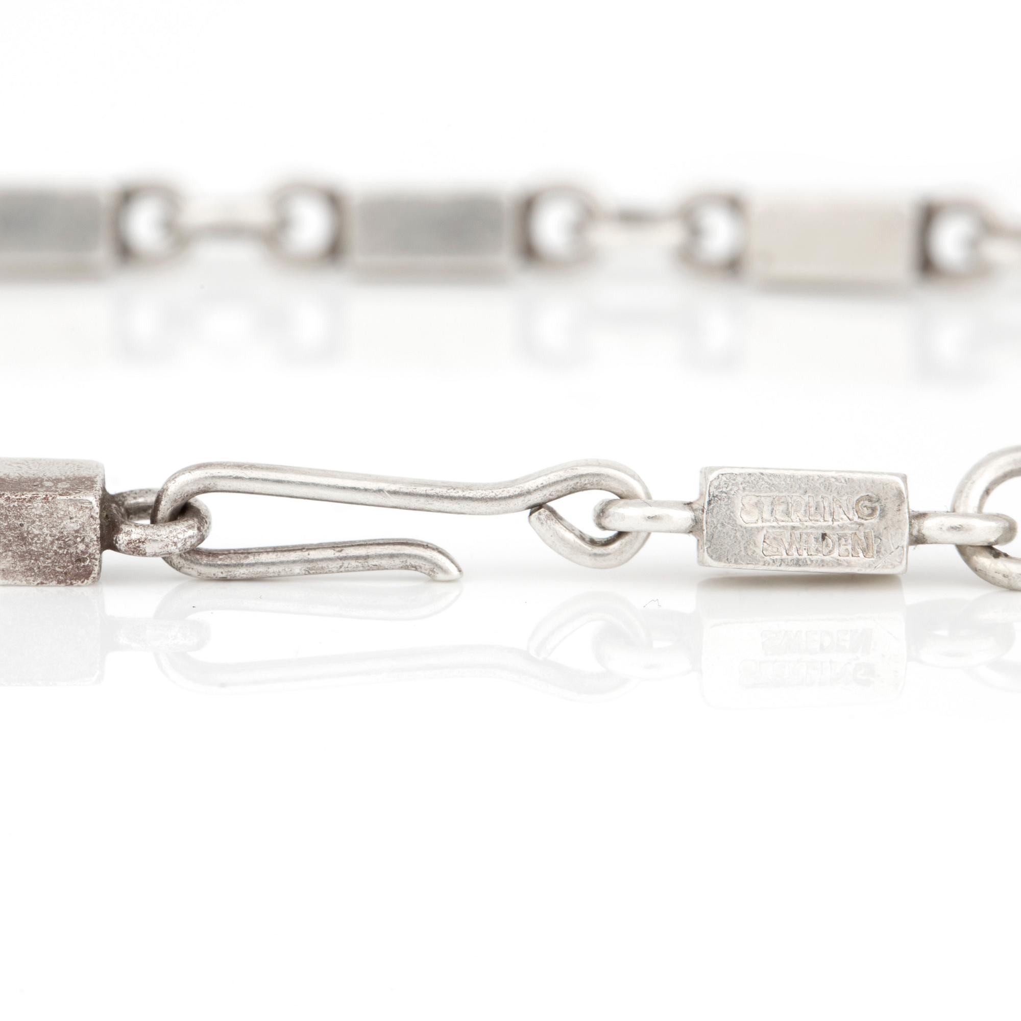 WIWEN NILSSON, Lund 1961, collier, sterlingsilver. Vikt ca 49,8 gram.