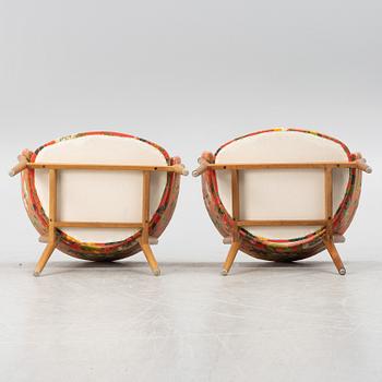Jörgen & Nanna Ditzel, a pair of 'Kitani ND-01' armchairs, Willadsen, Vejen, Denmark, 1950s.