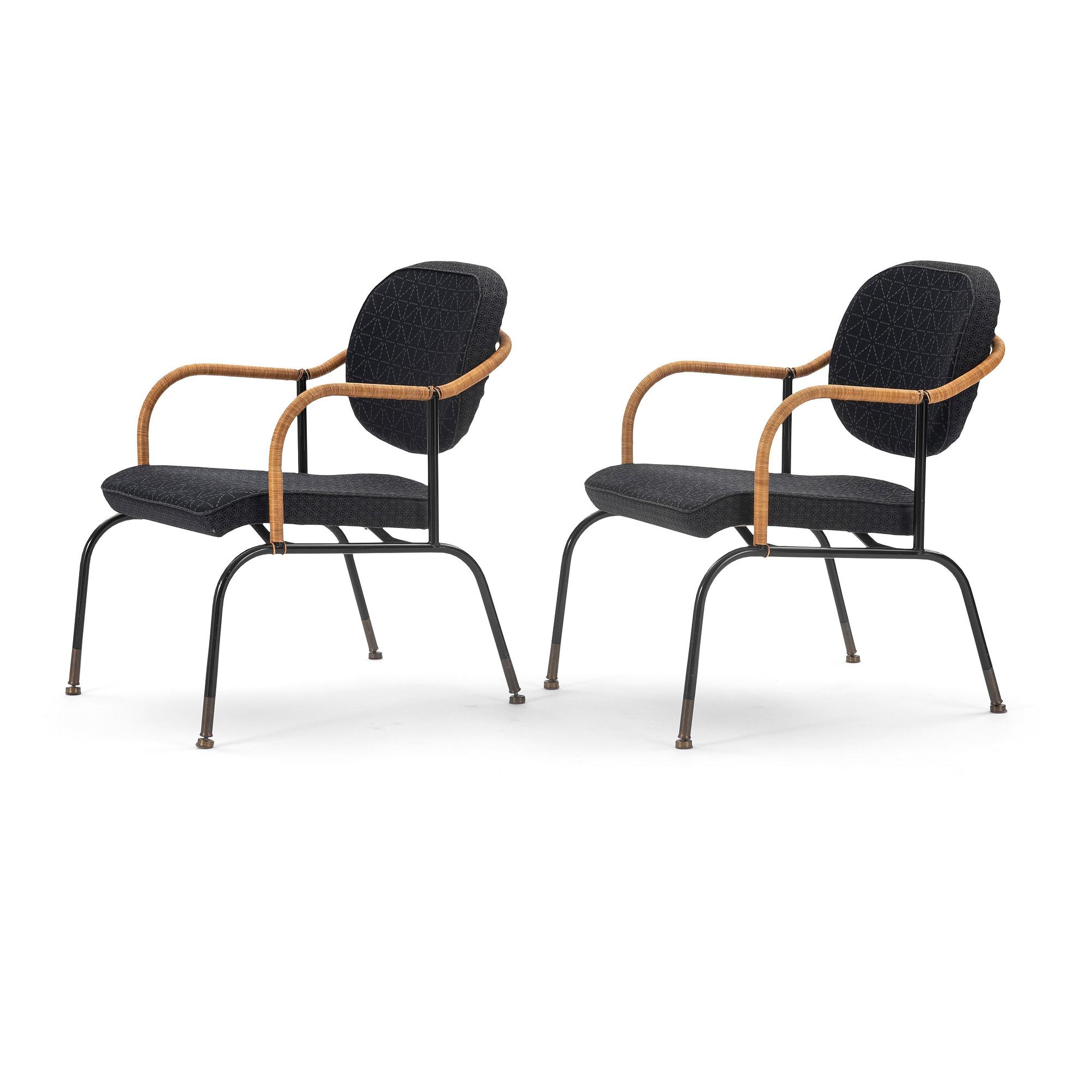 Mats Theselius, a pair of easy chairs, 'The Bamboo King', ed. 171-172/360, Källemo, Sweden, post 2000.