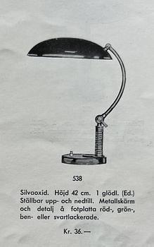Boréns, bordslampa, modell "538", Borås, 1930-tal.