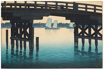 1359. Kawase Bunjiro Hasui, Kami(no) Bridge, Fukagawa.