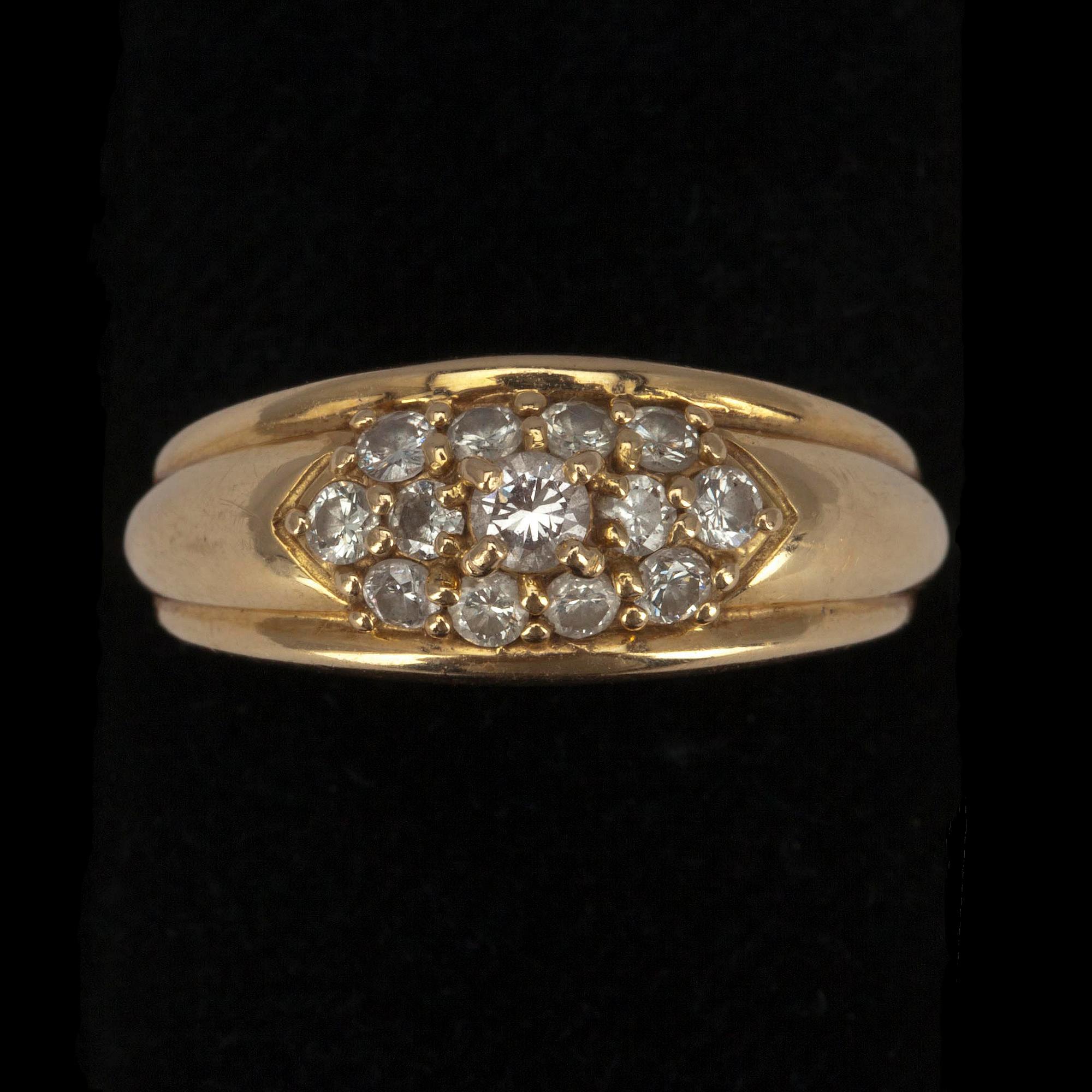 RING, guld 18K, diamanter tot. 0,50 ct.