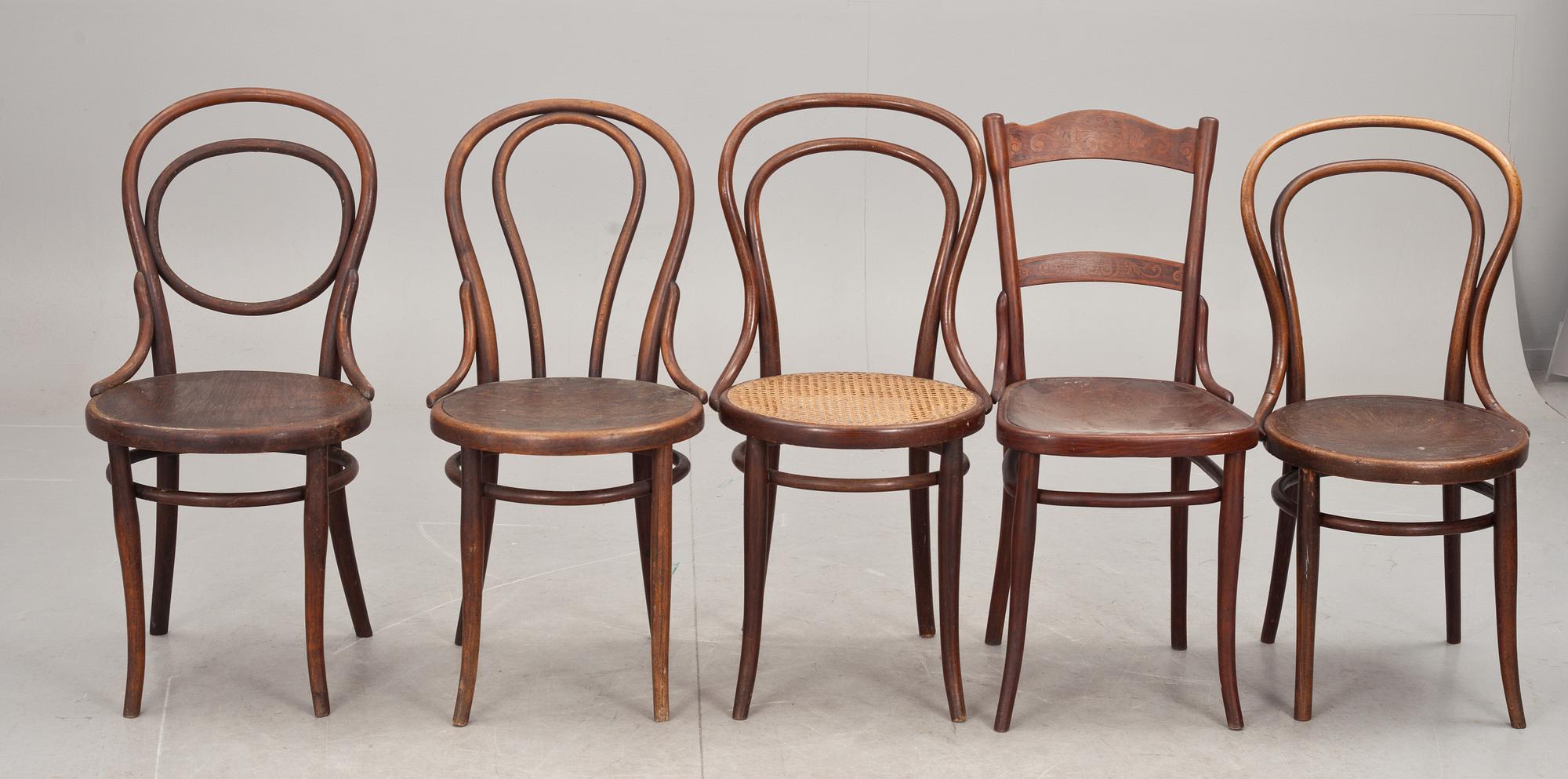 STOLAR, 8 st, bl a 4 Thonet, 2 Kohn. 1900-tal.