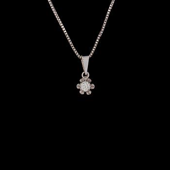 HÄNGE, 18k vitguld med briljantslipad diamant, 0.14 ct. Vikt 3 g.