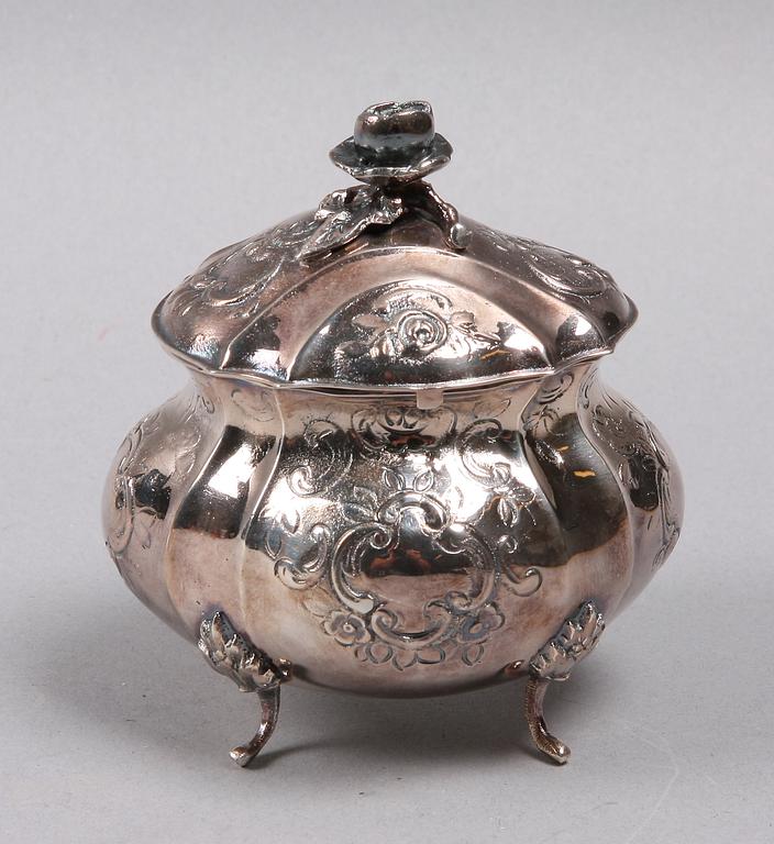 SOCKERSKRIN, silver, rokokostil, Stockholm 1974, 250 g.