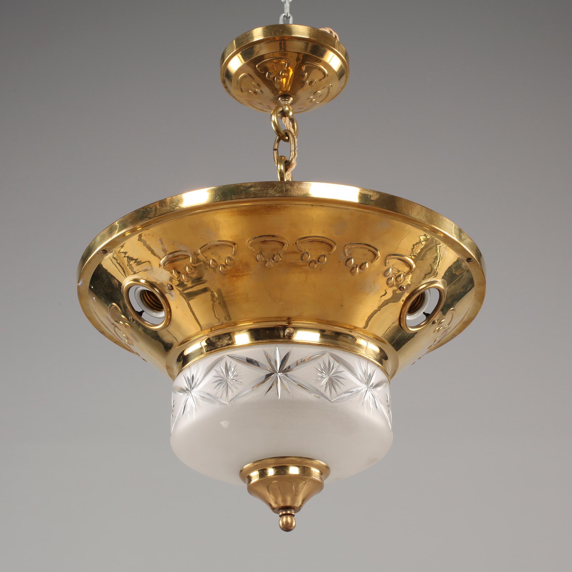 TAKLAMPA, jugend, 1900-talets första del, höjd ca 50 cm.