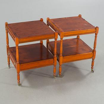 A pair of English style side tables from the second half of the 20th century.