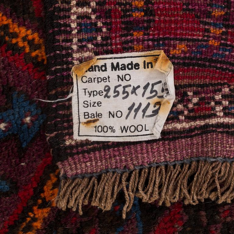 A Beluch carpet, old, 253x152 cm,