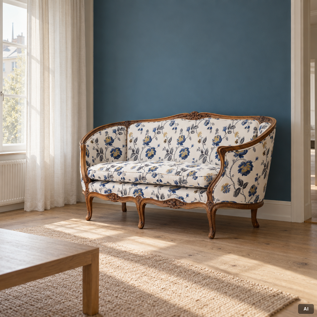 Sofa, Louis XV style, circa 1900.