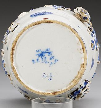 A Swedish Marieberg faience jar, dated 1765.