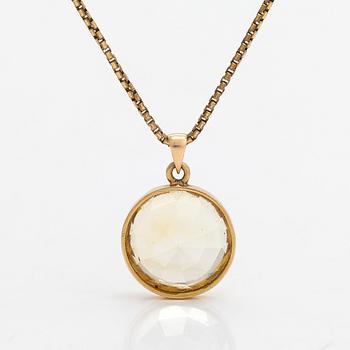 Halsband, 18K guld, förgylld mässing och citrin. Michael Kantola, Åbo 1919.