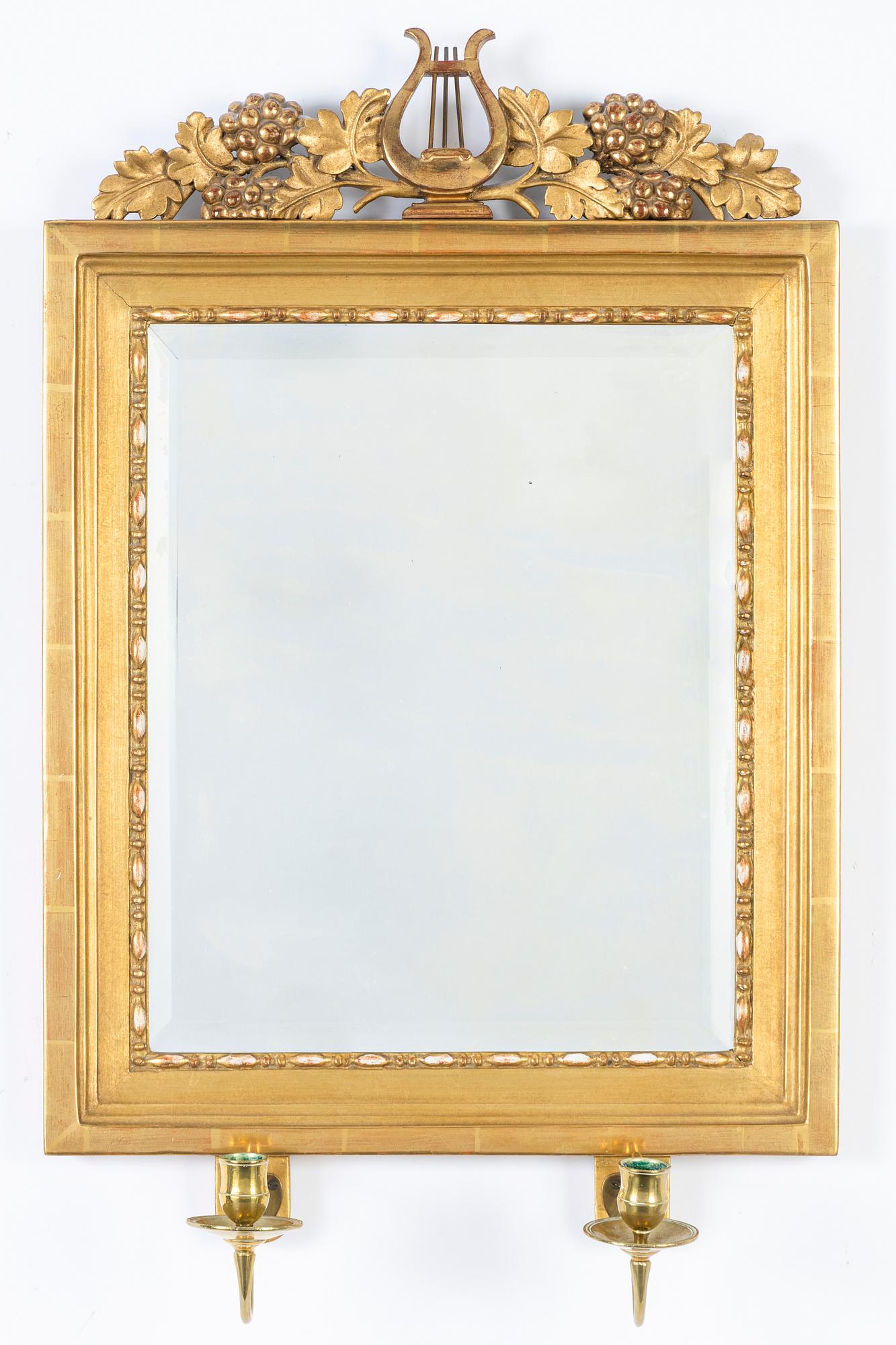 Spegellampett, av Johan Martin Berg (spegelfabrikör i Göteborg 1803- ca 1837), Sengustaviansk.