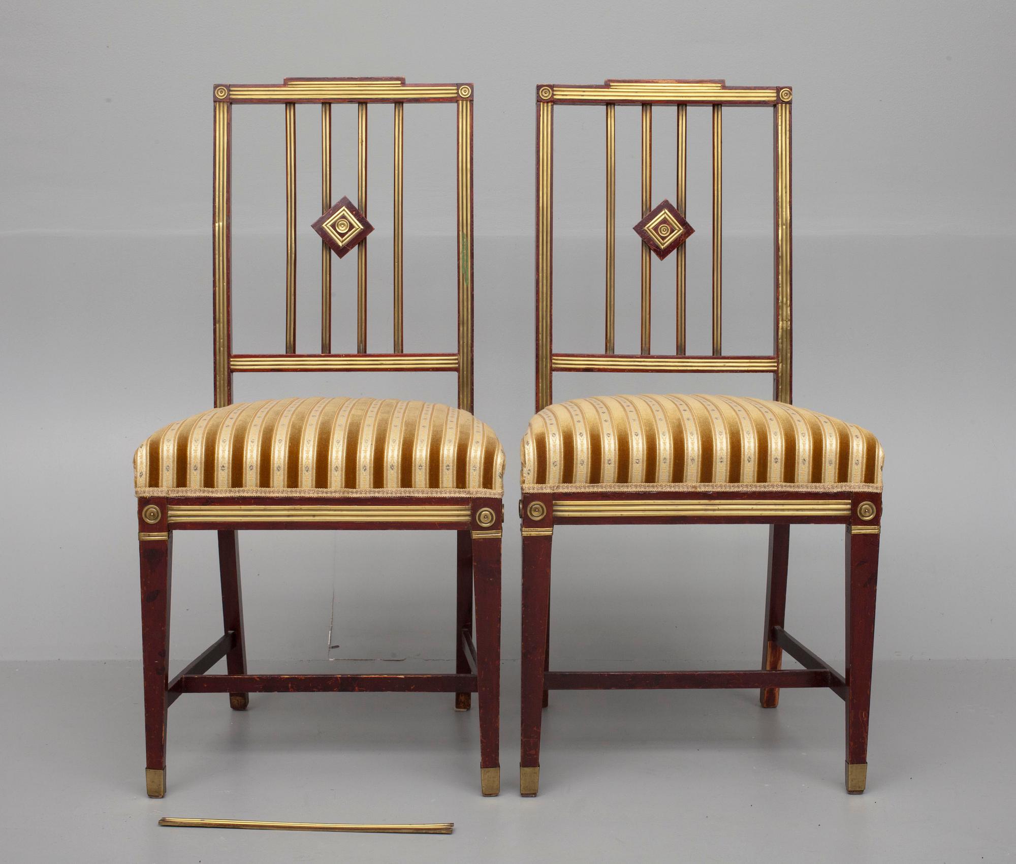 STOLAR, ett par, Jacob-stil, Ryssland 1800-talets slut.