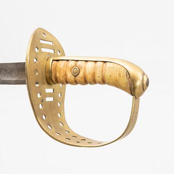 Two Swedish cavalry swords 1867-93 pattern, one with scabbard.