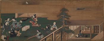 Okänd konstnär, diptyk, del av Makimono. Japan, Edo (1603-1868).
