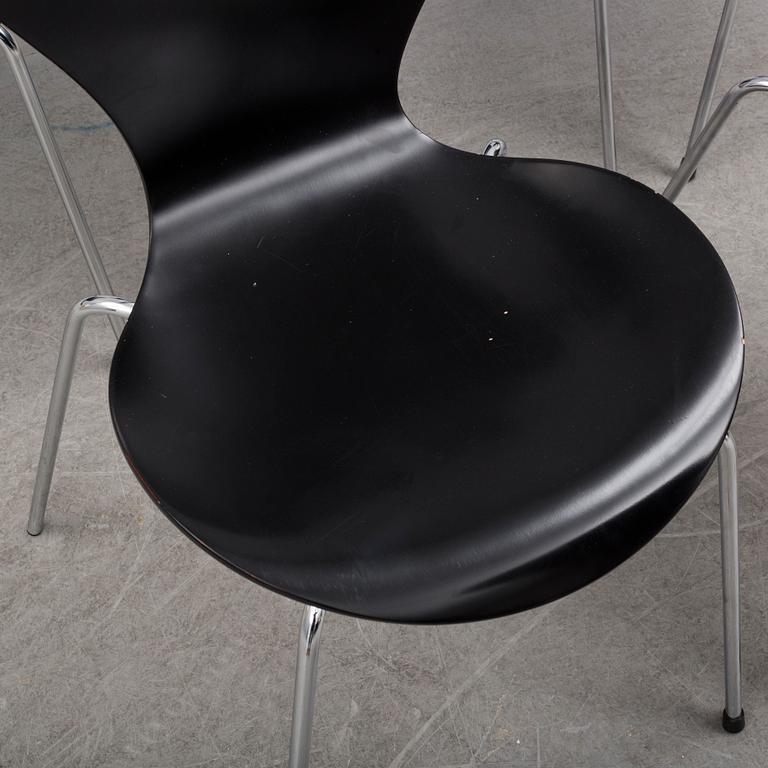 ARNE JACOBSEN, stolar, 7 st, "Sjuan", Fritz Hansen,