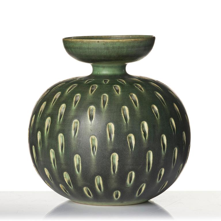 Stig Lindberg, a stoneware vase, Gustavsberg Studio 1960.