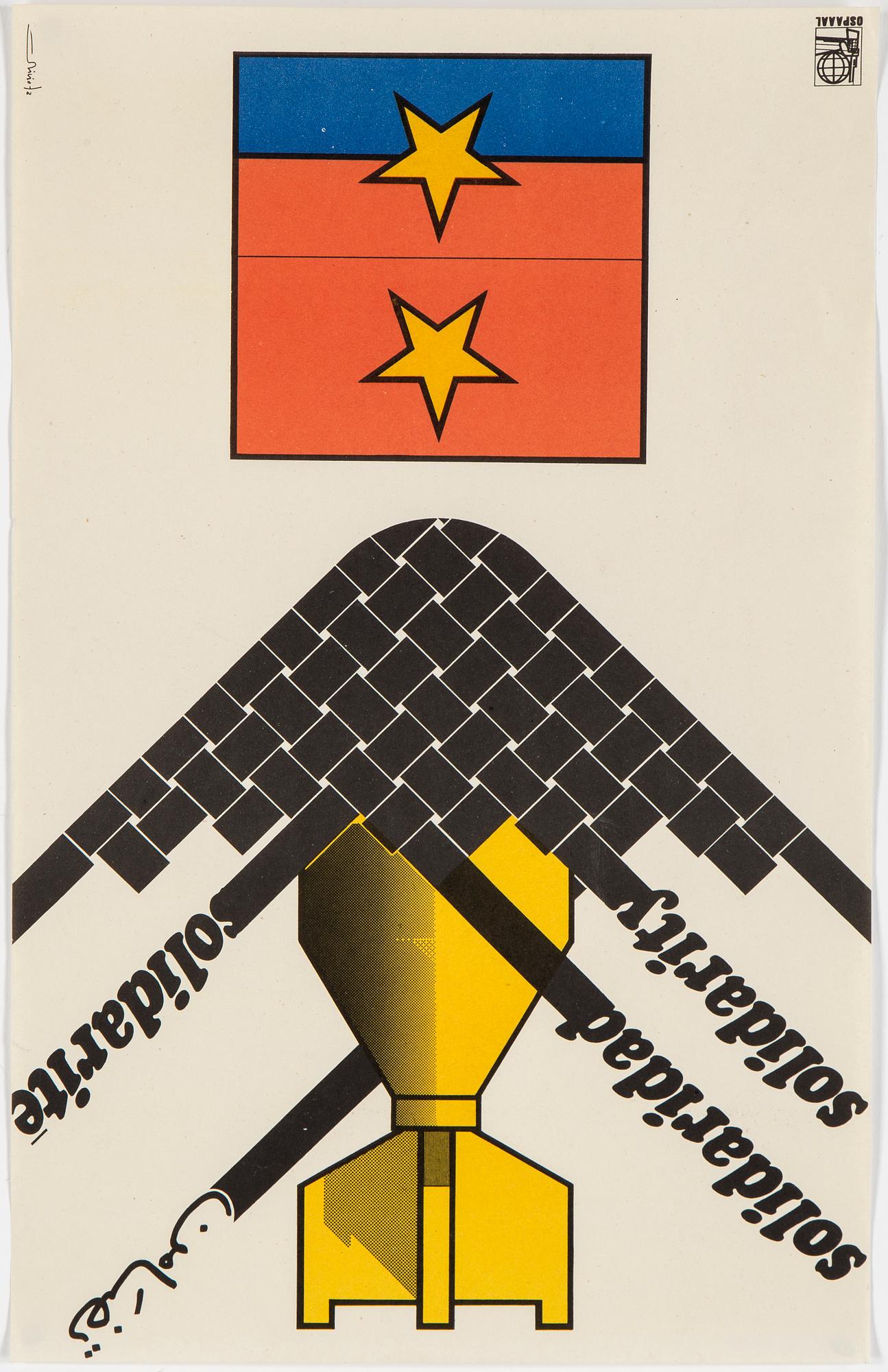 OLIVIO MARTINEZ, "Solidarity", offsetprint, 1972. OSPAAAL-poster, nr: AS 073.
