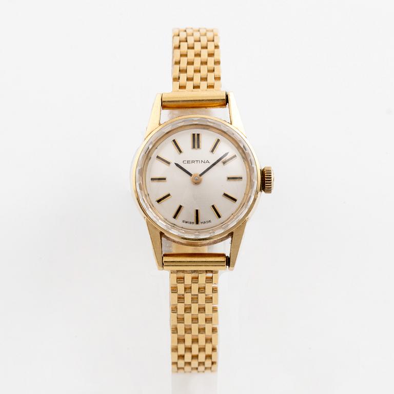Certina, 18K gold, wristwatch, 19 mm.