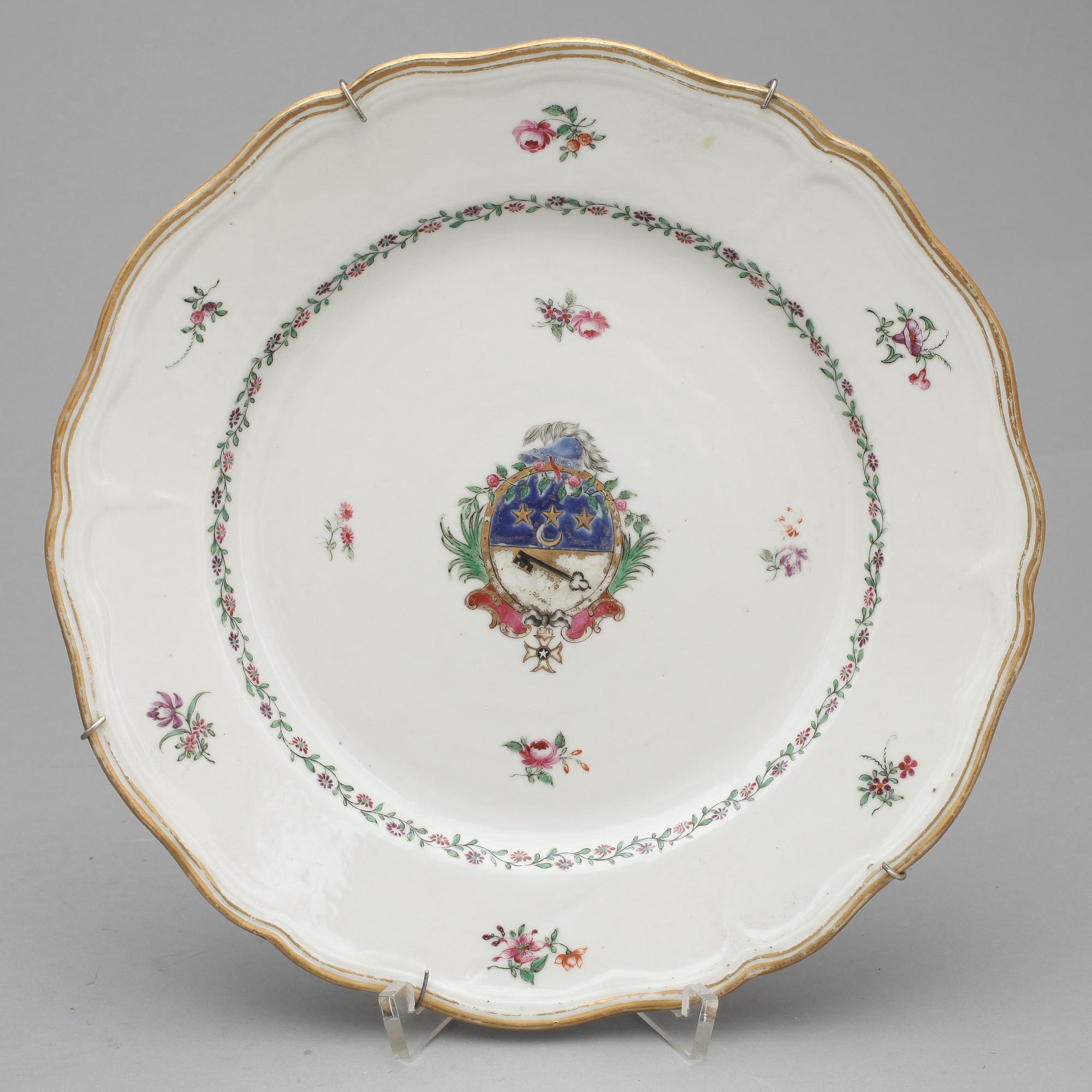 PARTI PORSLIN, 6 delar, Kina, 1700-tal.