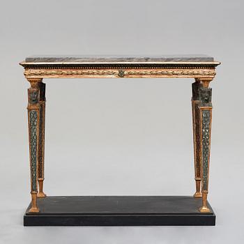 A late Gustavian console table, early 18th century.