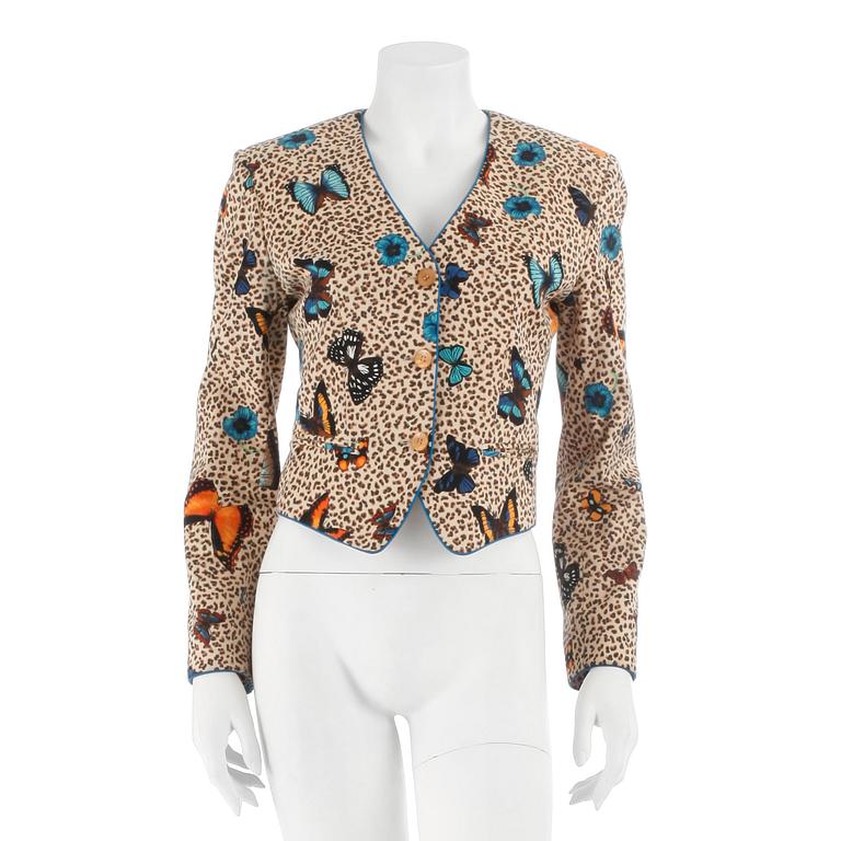 KENZO jungle, a butterfly printed cottonblend jacker. French size 40.