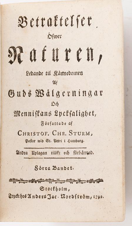 PARTI BÖCKER, 3 st, bl.a, "Grönländska historiens senare del, om Brödra-Församlingens missioner", Stockholm 1769.