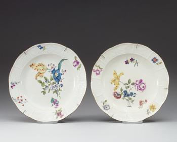 TALLRIKAR, fem stycken, porslin. Meissen, 1700-tal.