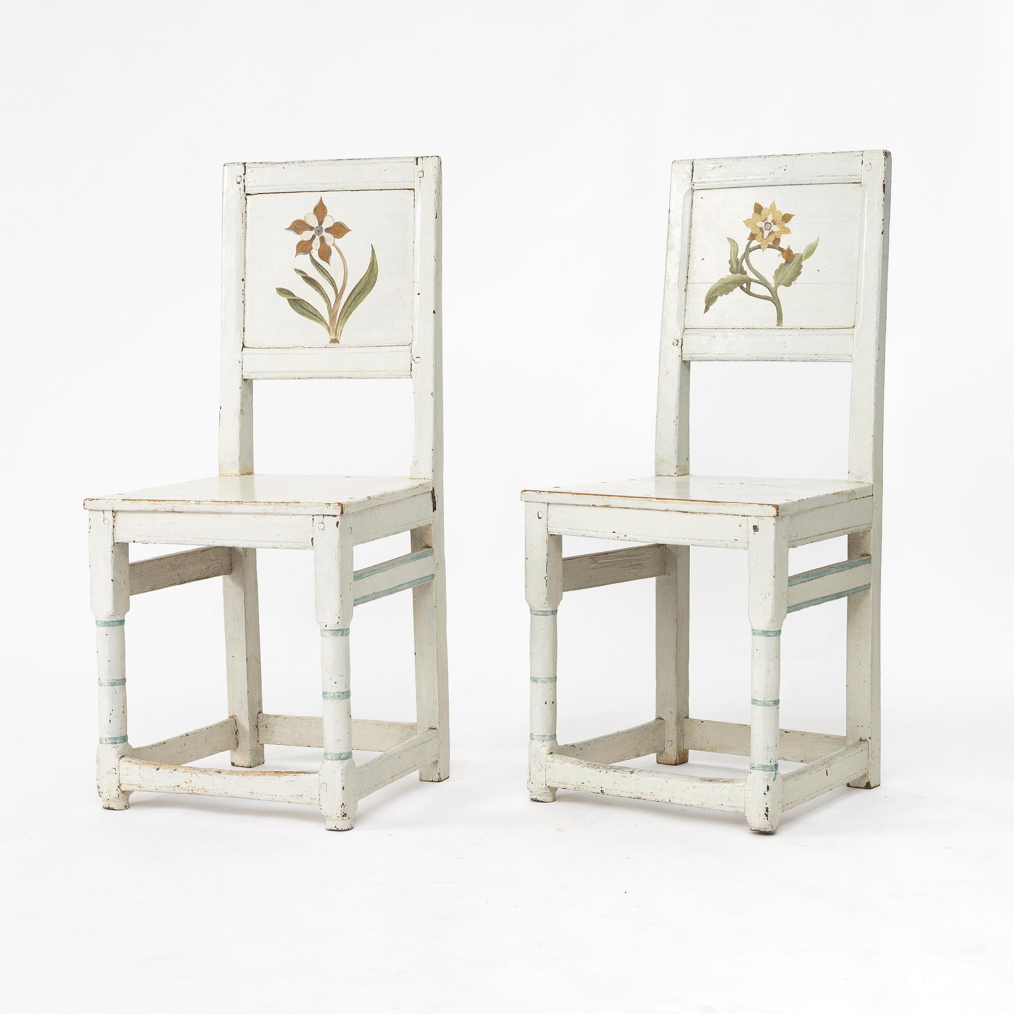 A pair of Swedish chairs, 18th/19th century.